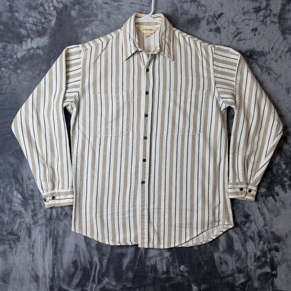 Vintage St Johns Bay Long Sleeve Button Up Collard T-Shirt Size Large Tall